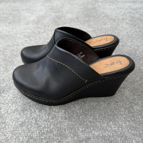 b.o.c by Born Shoes Womens Size 10 Black Wedge Clog Mule Platform BCO026109 - Picture 1 of 14